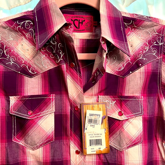 Cowgirl Hardware Girls Pearl Snap Sparkle Western Rodeo Shirt - Picture 5 of 9